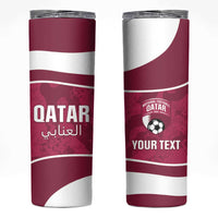 Custom Qatar Football Skinny Tumbler 2026 Come On The Maroons - Wonder Print Shop
