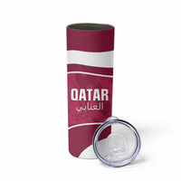 Custom Qatar Football Skinny Tumbler 2026 Come On The Maroons - Wonder Print Shop