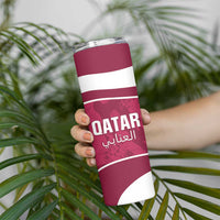 Custom Qatar Football Skinny Tumbler 2026 Come On The Maroons - Wonder Print Shop