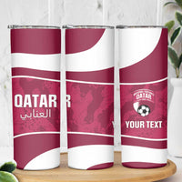 Custom Qatar Football Skinny Tumbler 2026 Come On The Maroons - Wonder Print Shop