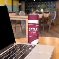 Custom Qatar Football Skinny Tumbler 2026 Come On The Maroons - Wonder Print Shop