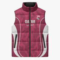 Custom Qatar Football Sleeveless Puffer Jacket 2026 Come On The Maroons - Wonder Print Shop