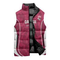 Custom Qatar Football Sleeveless Puffer Jacket 2026 Come On The Maroons - Wonder Print Shop