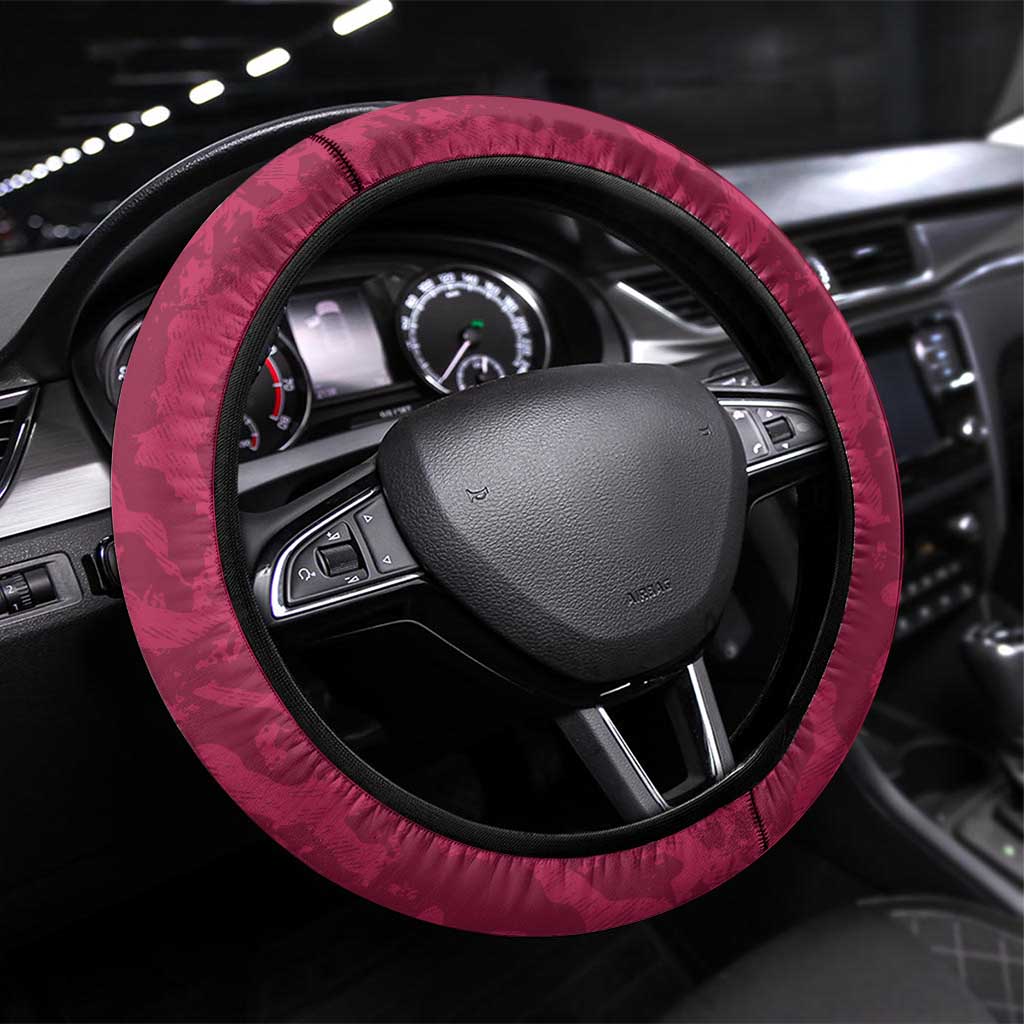 Qatar Football Steering Wheel Cover 2026 Come On The Maroons - Wonder Print Shop