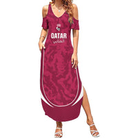 Custom Qatar Football Summer Maxi Dress 2026 Come On The Maroons - Wonder Print Shop