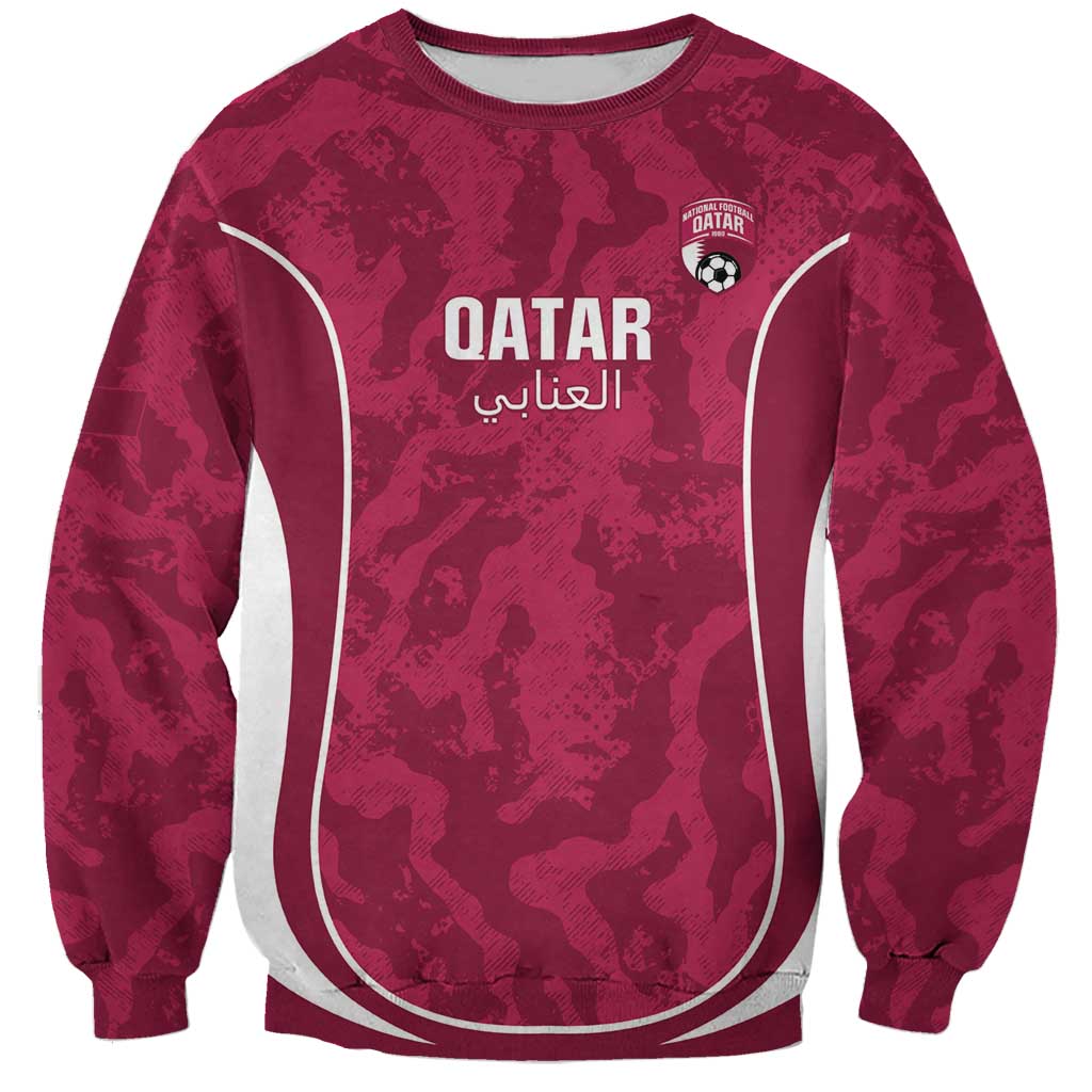 Custom Qatar Football Sweatshirt 2026 Come On The Maroons - Wonder Print Shop