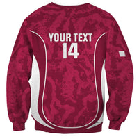Custom Qatar Football Sweatshirt 2026 Come On The Maroons - Wonder Print Shop
