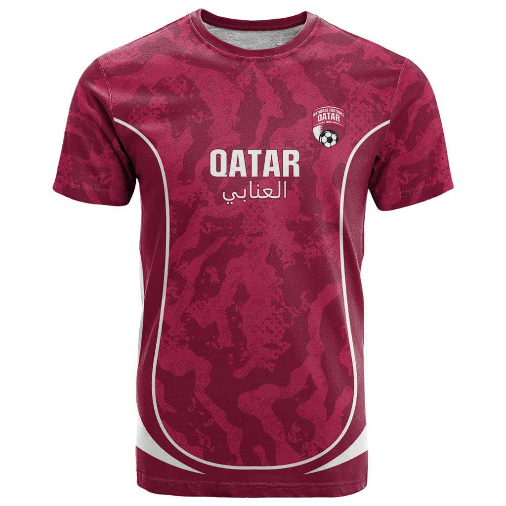 Custom Qatar Football T Shirt 2026 Come On The Maroons - Wonder Print Shop