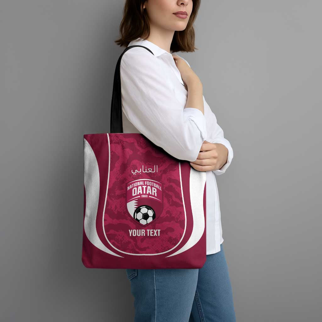Custom Qatar Football Tote Bag 2026 Come On The Maroons - Wonder Print Shop