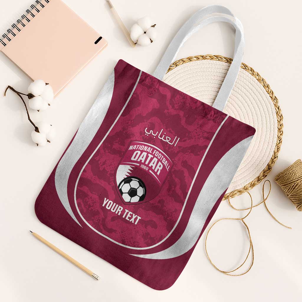 Custom Qatar Football Tote Bag 2026 Come On The Maroons - Wonder Print Shop