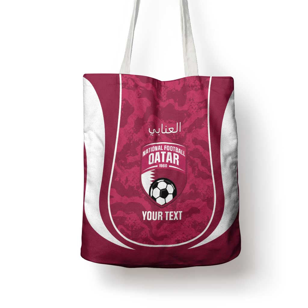 Custom Qatar Football Tote Bag 2026 Come On The Maroons - Wonder Print Shop