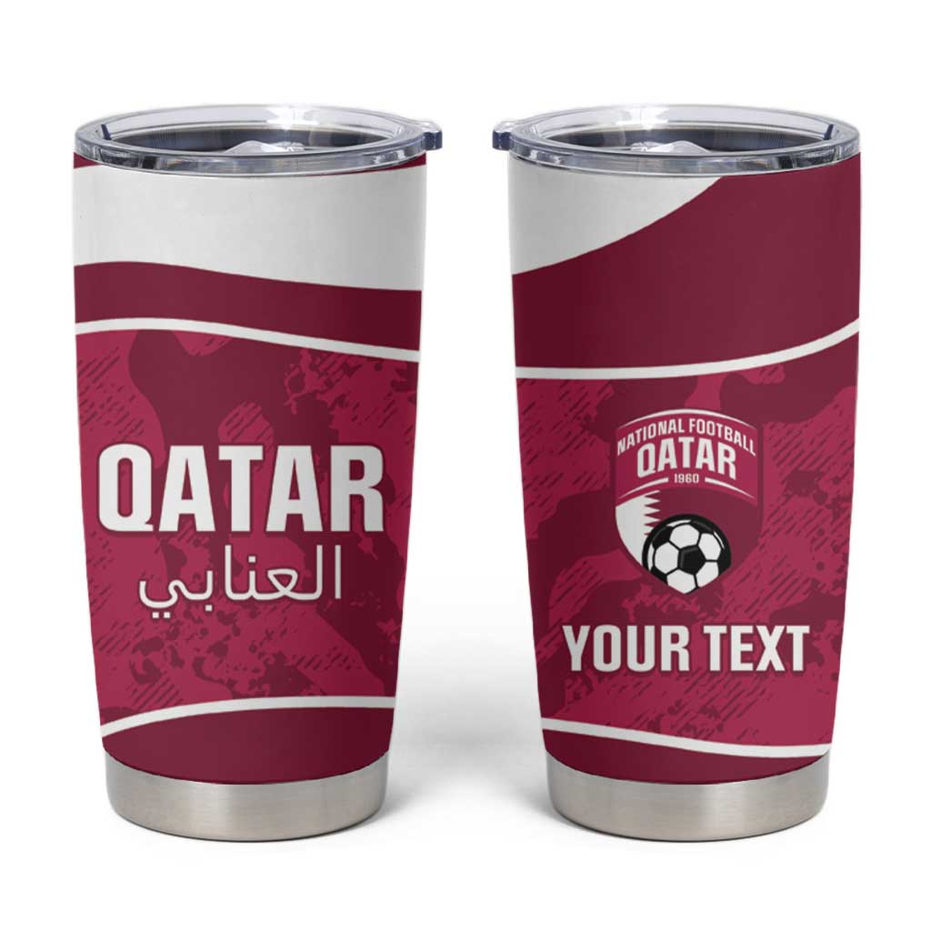 Custom Qatar Football Tumbler Cup 2026 Come On The Maroons - Wonder Print Shop