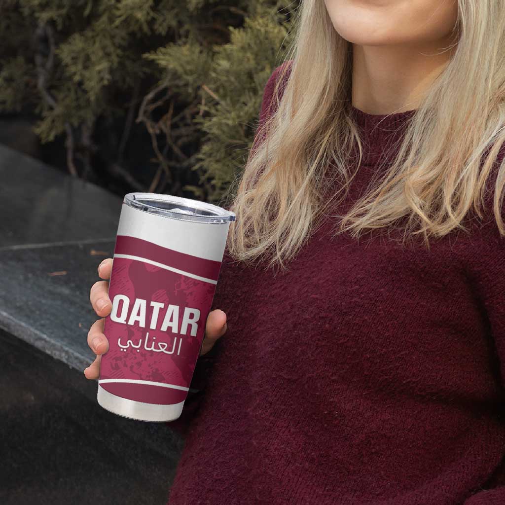 Custom Qatar Football Tumbler Cup 2026 Come On The Maroons - Wonder Print Shop