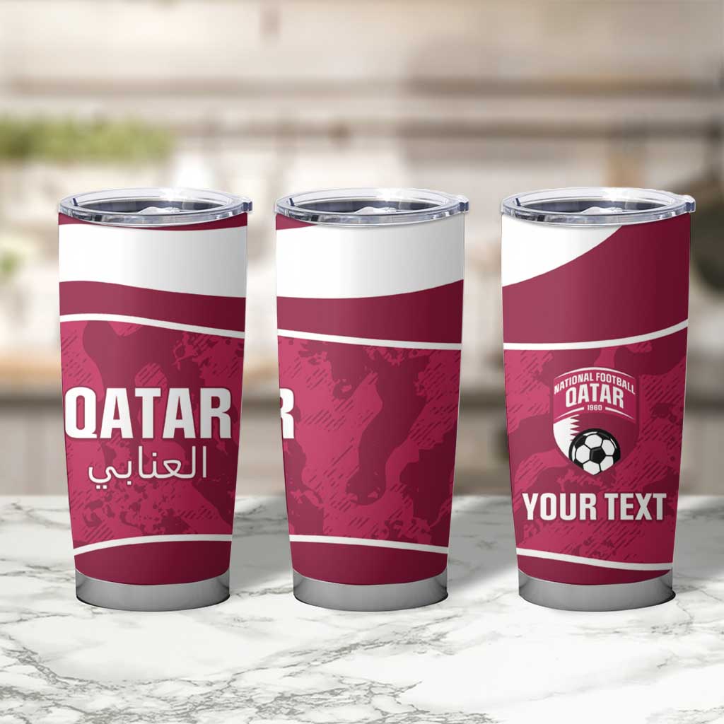 Custom Qatar Football Tumbler Cup 2026 Come On The Maroons - Wonder Print Shop
