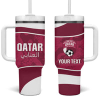 Custom Qatar Football Tumbler With Handle 2026 Come On The Maroons - Wonder Print Shop
