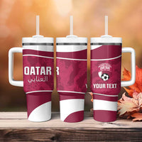 Custom Qatar Football Tumbler With Handle 2026 Come On The Maroons - Wonder Print Shop
