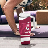 Custom Qatar Football Tumbler With Handle 2026 Come On The Maroons - Wonder Print Shop