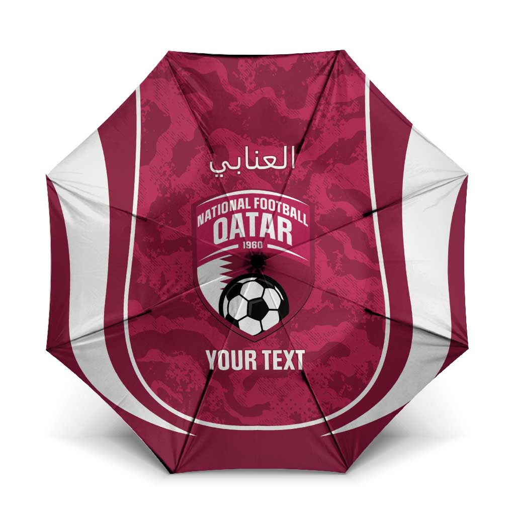 Custom Qatar Football Umbrella 2026 Come On The Maroons - Wonder Print Shop