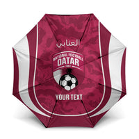 Custom Qatar Football Umbrella 2026 Come On The Maroons - Wonder Print Shop