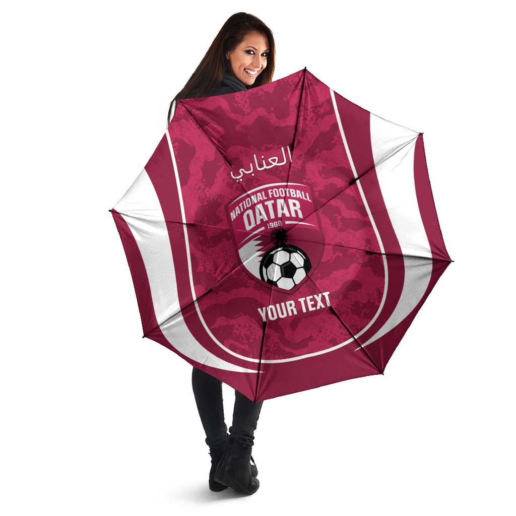 Custom Qatar Football Umbrella 2026 Come On The Maroons - Wonder Print Shop