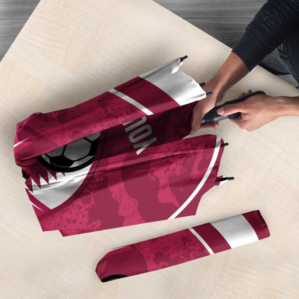 Custom Qatar Football Umbrella 2026 Come On The Maroons - Wonder Print Shop