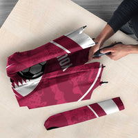 Custom Qatar Football Umbrella 2026 Come On The Maroons - Wonder Print Shop