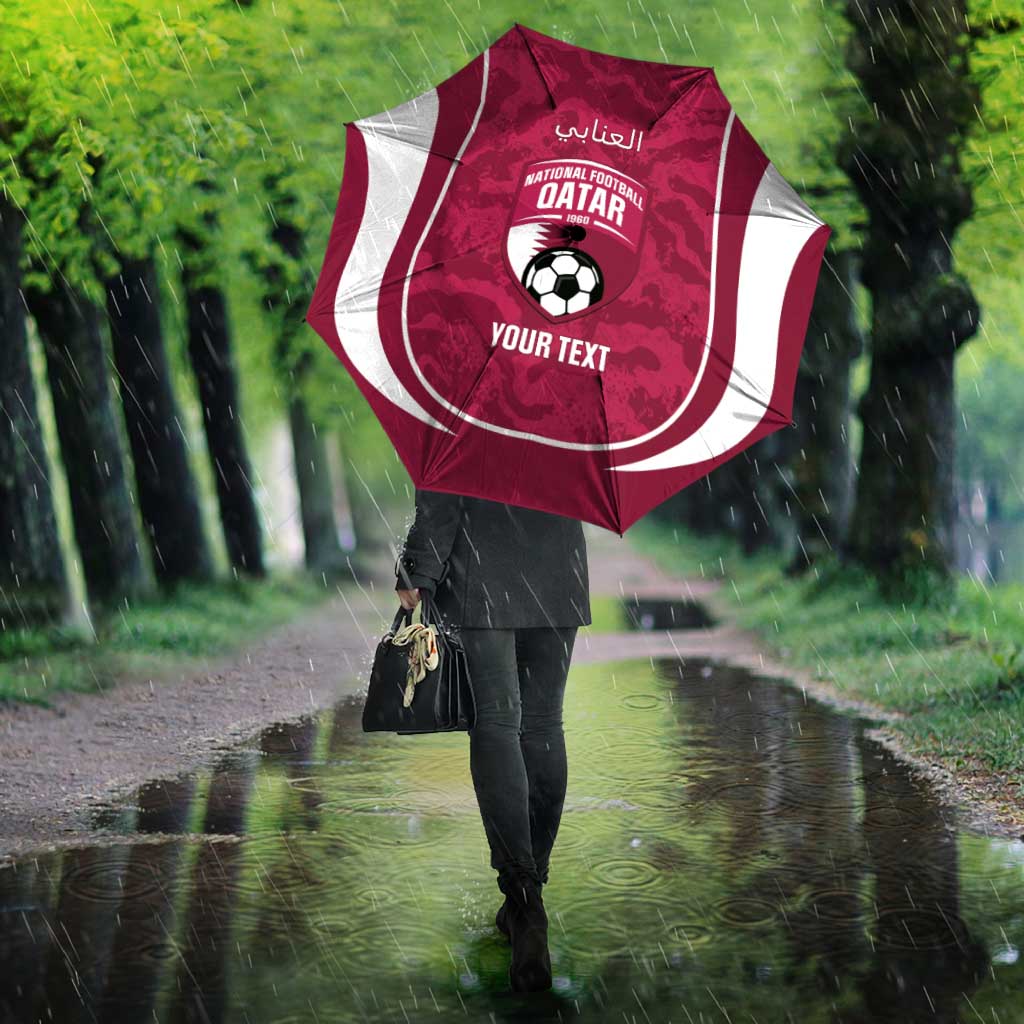 Custom Qatar Football Umbrella 2026 Come On The Maroons - Wonder Print Shop