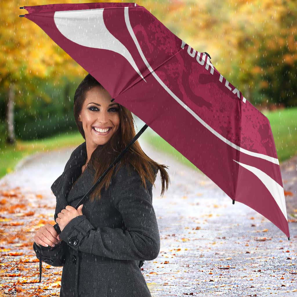 Custom Qatar Football Umbrella 2026 Come On The Maroons - Wonder Print Shop