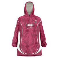 Custom Qatar Football Wearable Blanket Hoodie 2026 Come On The Maroons - Wonder Print Shop