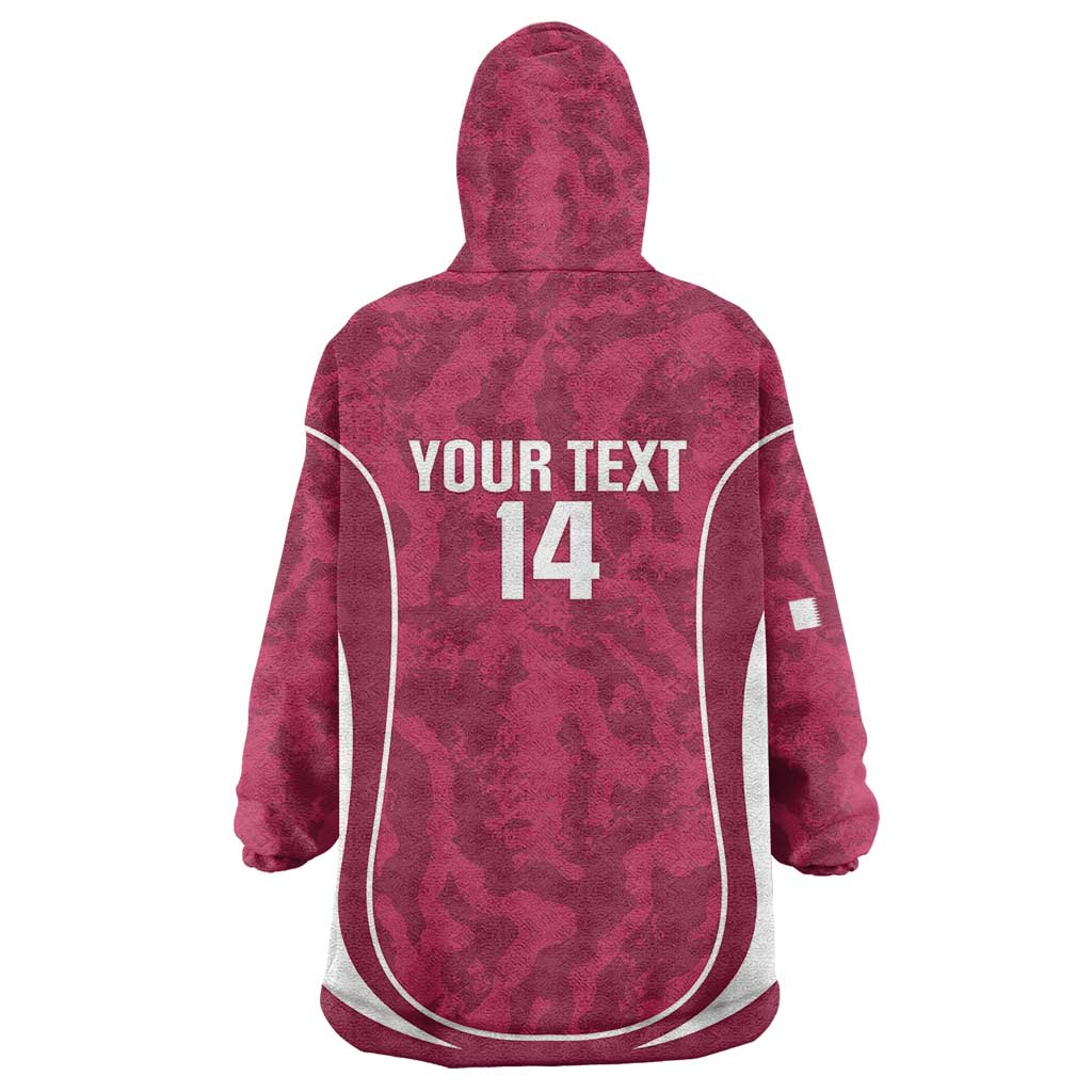 Custom Qatar Football Wearable Blanket Hoodie 2026 Come On The Maroons - Wonder Print Shop