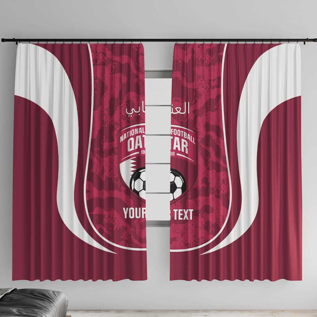 Custom Qatar Football Window Curtain 2026 Come On The Maroons - Wonder Print Shop