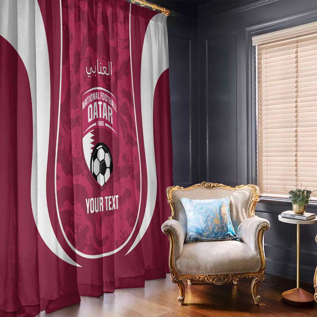 Custom Qatar Football Window Curtain 2026 Come On The Maroons - Wonder Print Shop