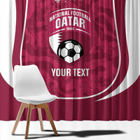 Custom Qatar Football Window Curtain 2026 Come On The Maroons - Wonder Print Shop