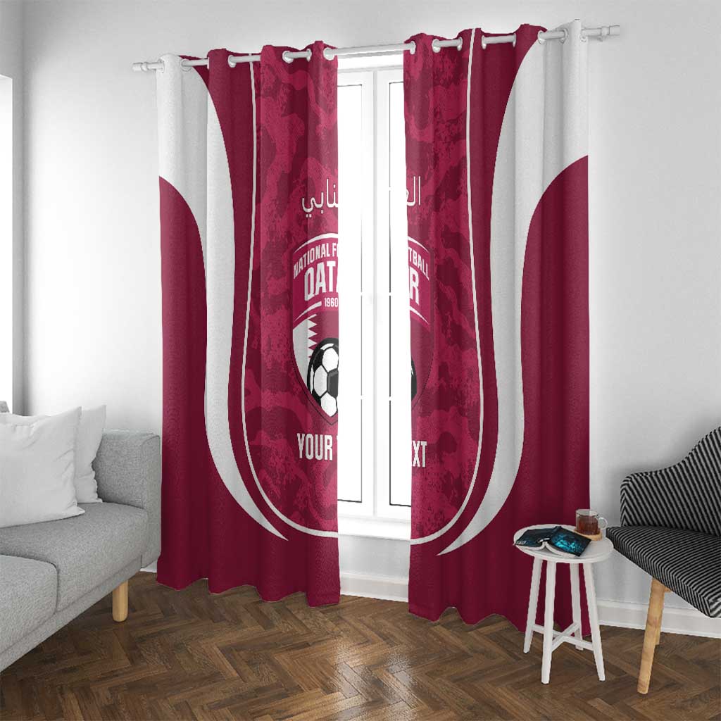 Custom Qatar Football Window Curtain 2026 Come On The Maroons - Wonder Print Shop