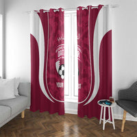 Custom Qatar Football Window Curtain 2026 Come On The Maroons - Wonder Print Shop