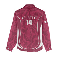 Custom Qatar Football Women Casual Shirt 2026 Come On The Maroons - Wonder Print Shop