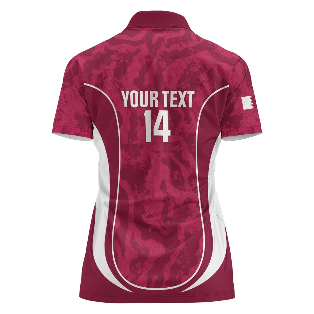 Custom Qatar Football Women Polo Shirt 2026 Come On The Maroons - Wonder Print Shop