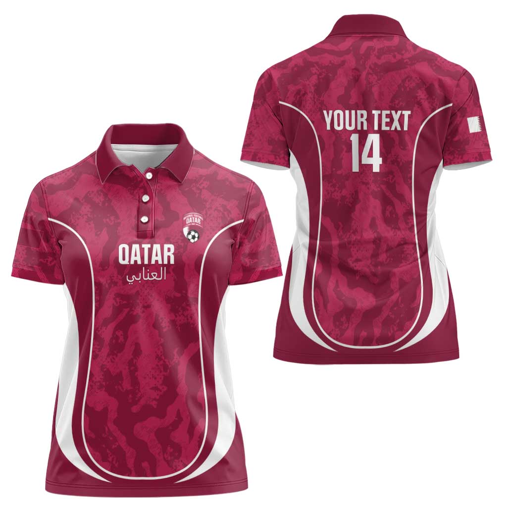 Custom Qatar Football Women Polo Shirt 2026 Come On The Maroons - Wonder Print Shop