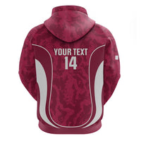 Custom Qatar Football Zip Hoodie 2026 Come On The Maroons - Wonder Print Shop