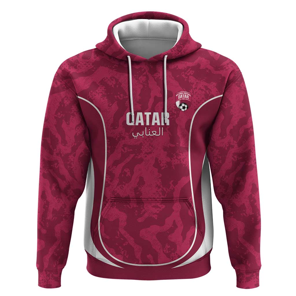 Custom Qatar Football Zip Hoodie 2026 Come On The Maroons - Wonder Print Shop