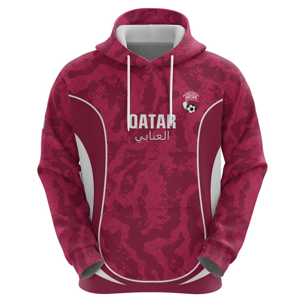 Custom Qatar Football Zip Hoodie 2026 Come On The Maroons - Wonder Print Shop