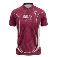 Custom Qatar Football Zipper Polo Shirt 2026 Come On The Maroons - Wonder Print Shop