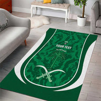 Custom Saudi Arabia Football Area Rug 2026 Come On Arabian Falcons - Wonder Print Shop