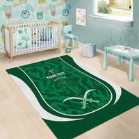 Custom Saudi Arabia Football Area Rug 2026 Come On Arabian Falcons - Wonder Print Shop