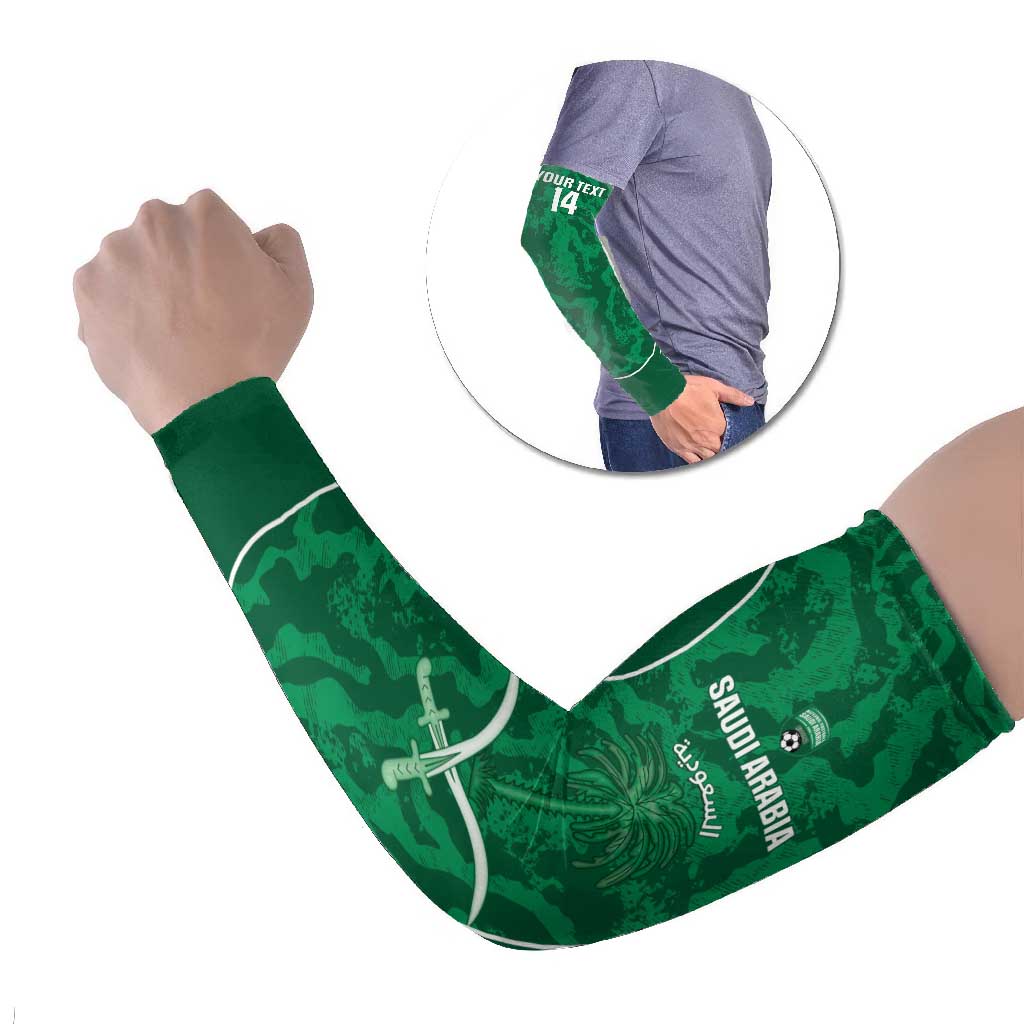Custom Saudi Arabia Football Arm Sleeves 2026 Come On Arabian Falcons - Wonder Print Shop