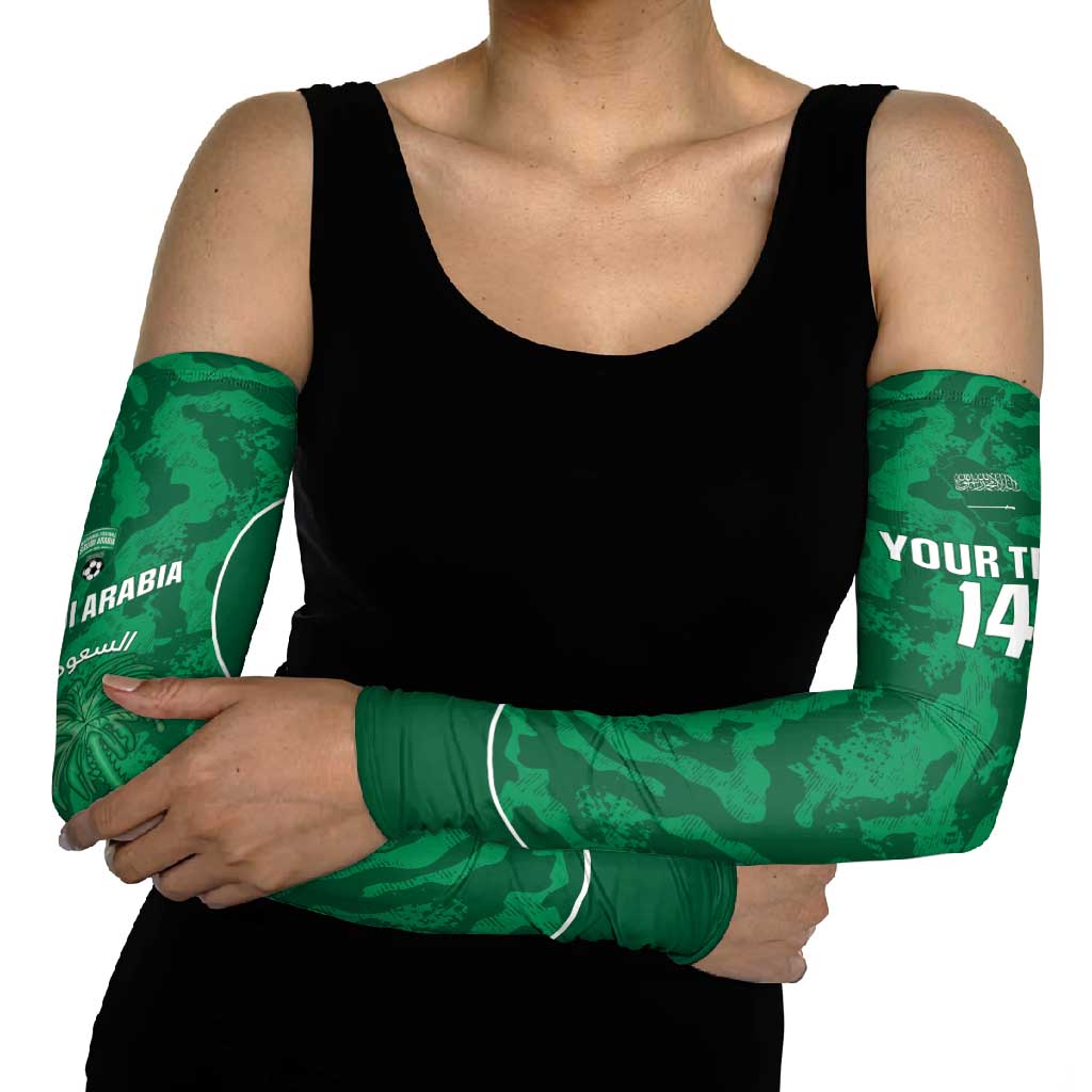 Custom Saudi Arabia Football Arm Sleeves 2026 Come On Arabian Falcons - Wonder Print Shop