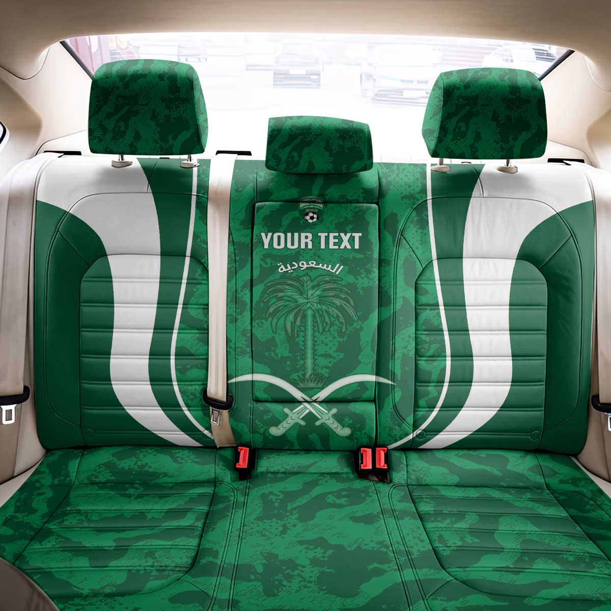 Custom Saudi Arabia Football Back Car Seat Cover 2026 Come On Arabian Falcons - Wonder Print Shop