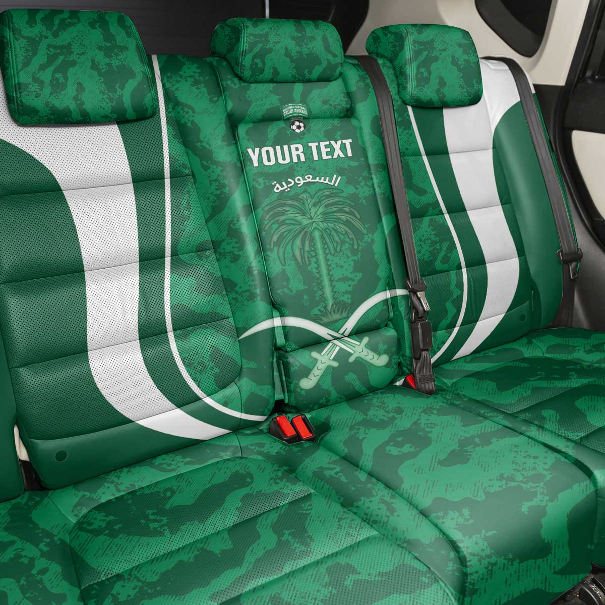 Custom Saudi Arabia Football Back Car Seat Cover 2026 Come On Arabian Falcons - Wonder Print Shop
