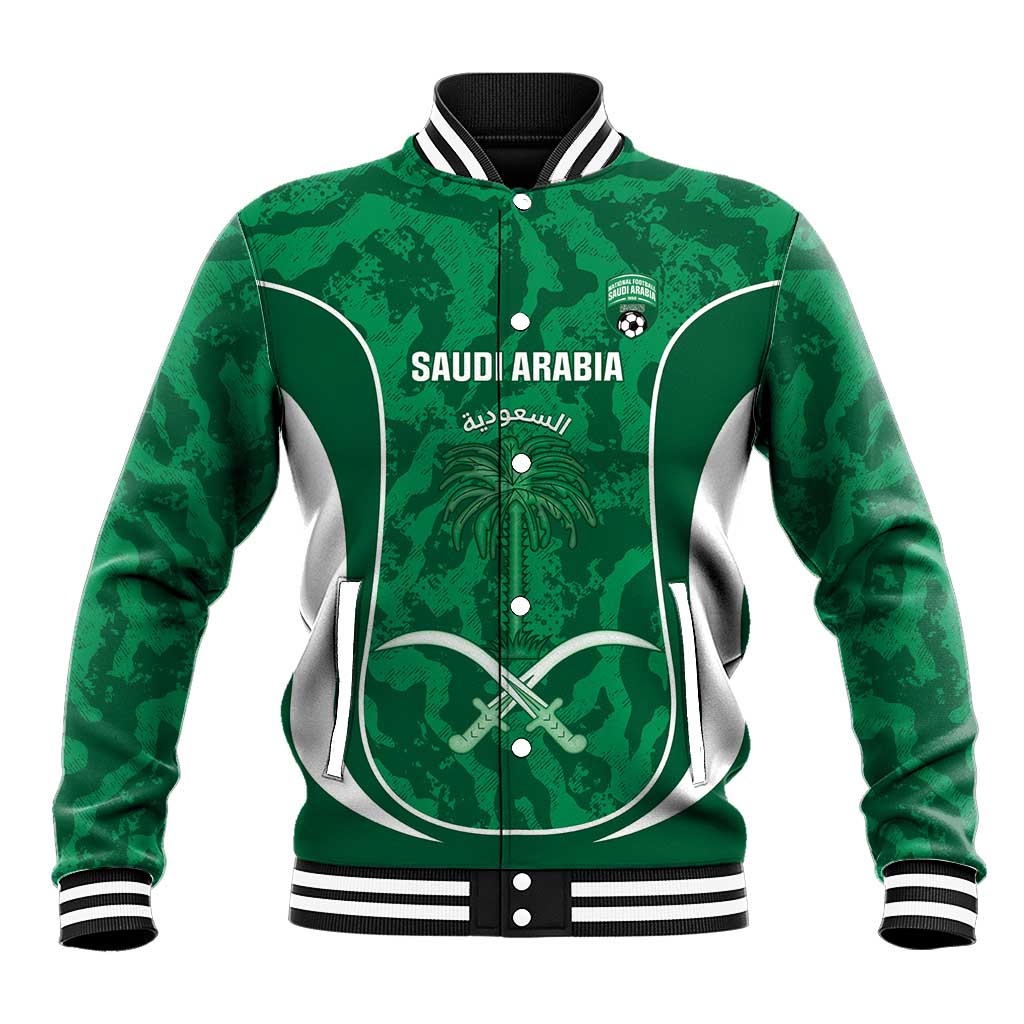 Custom Saudi Arabia Football Baseball Jacket 2026 Come On Arabian Falcons - Wonder Print Shop