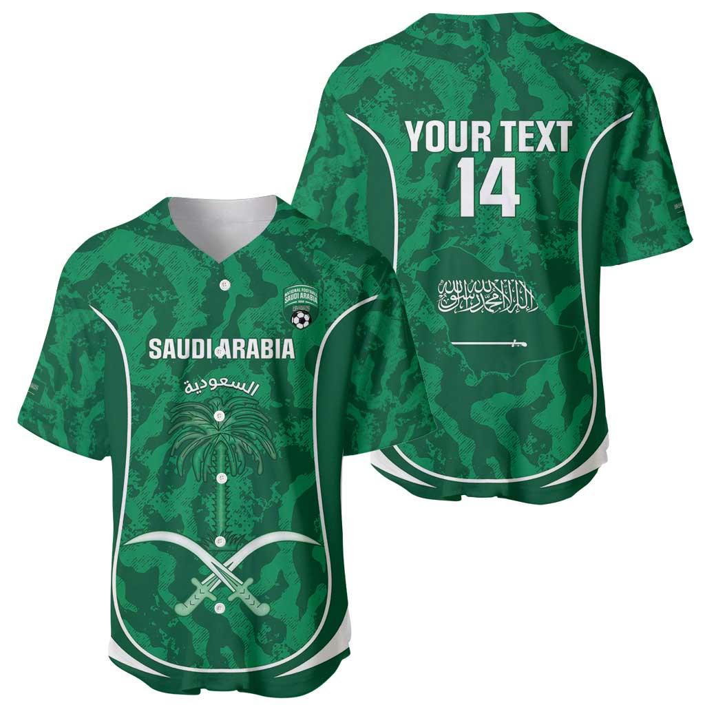 Custom Saudi Arabia Football Baseball Jersey 2026 Come On Arabian Falcons - Wonder Print Shop